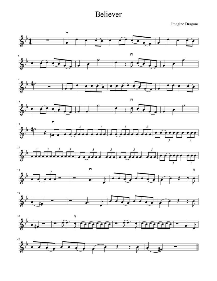 Believer Violin Sheet Music Free Violin Scales Sheet Music Etsy
