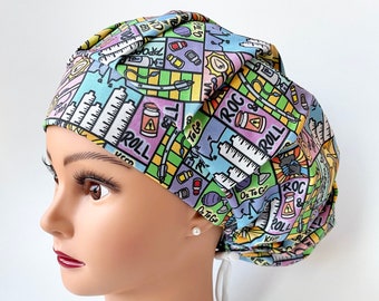 Funny Anesthesia Bouffant Scrub Hat, CRNA Scrub Hat, Scrub cap, Surgical Scrub hat, Nurse hair cover, Hair cover medical