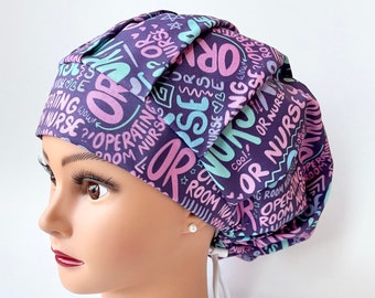 Operating room nurse,bouffant scrub hat, Scrub cap for women, Scrub Hat, Scrub cap, Surgical Scrub hat, Nurse hair cover, Hair cover medical