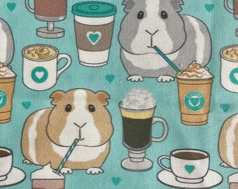 Guinea Pigs Drinking Coffee Funny Scrub Cap:  Scrub Cap for Women or Men, Surgical Medical Scrub Hat, Bouffant, Ponytail, Mens, Unisex, Euro