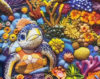 Sea Turtle Pretty Ocean Scrub Cap: scrub cap for Women or Men, Surgical Medical Scrub Hat, Bouffant, Ponytail, Mens, Unisex, Euro