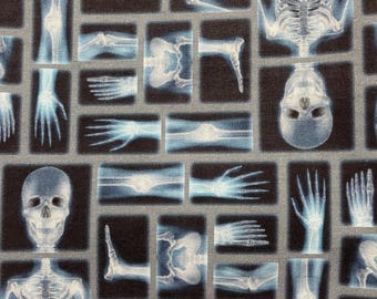 X-ray films Skeleton Radiology Scrub Cap:  Scrub Cap for Women or Men, Surgical Medical Scrub Hat, Bouffant, Ponytail, Mens, Unisex, Euro