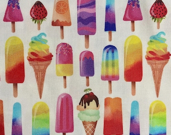 Colorful Popsicles Ice Cream Scrub Cap: Scrub Cap for Women or Men, Surgical Medical Scrub Hat, Bouffant, Ponytail, Mens, Unisex, Euro