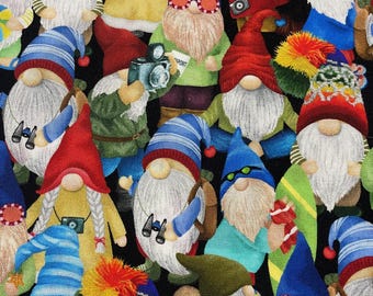Gnomes Vacation Tourist Funny Scrub Cap:  Scrub Cap for Women or Men, Surgical Medical Scrub Hat, Bouffant, Ponytail, Mens, Unisex, Euro