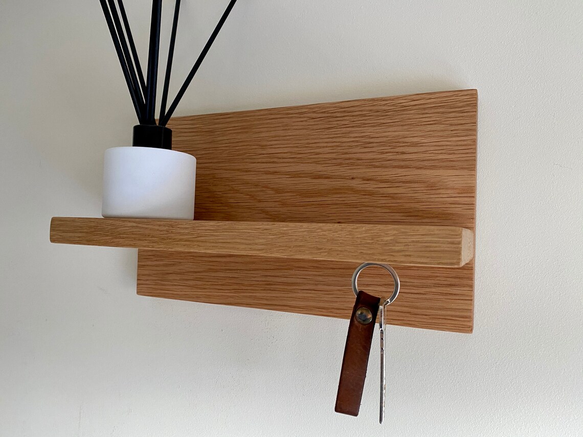 Oak Key Storage Shelf Etsy UK