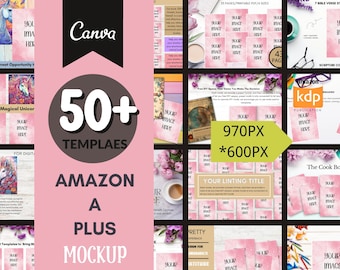 KDP Book Mockup Templates: Canva A+ Content (970x600 px)