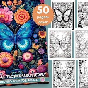 Magical Flowers and Butterfly Coloring Book for Adult:Enchanted Butterflies Coloring Page,Printable Butterfly Coloring Pages
