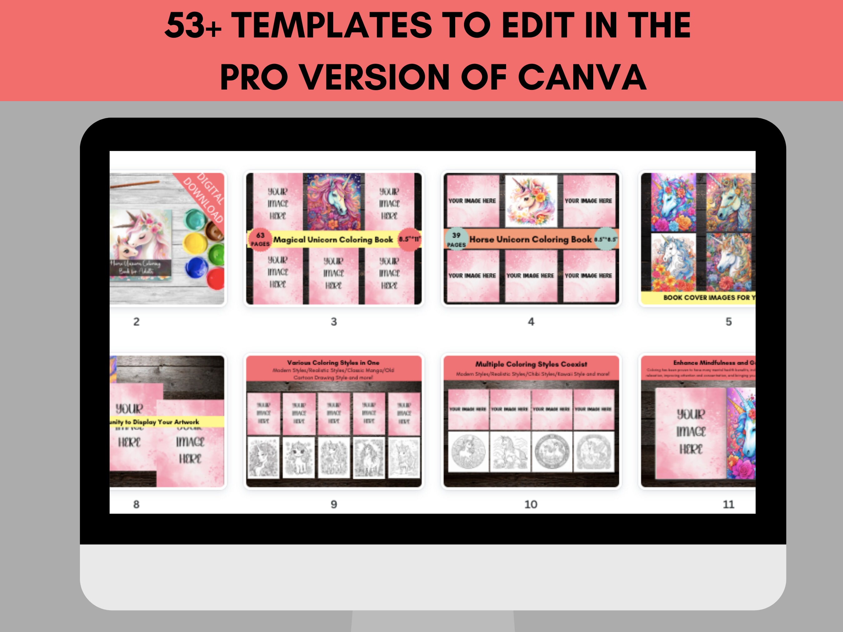 Canva coloring book mock upcoloring book mockupcoloring etsy