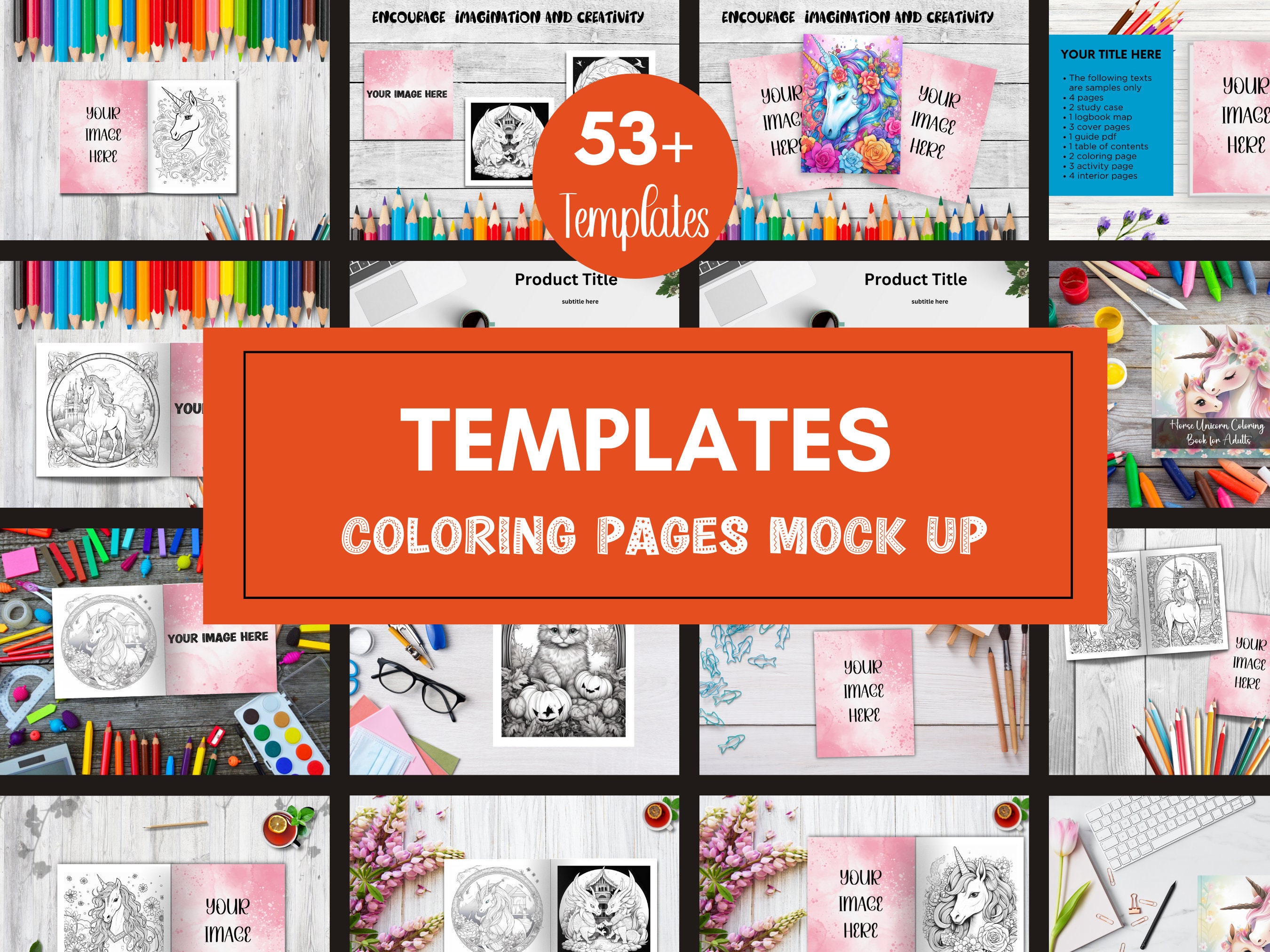 Canva coloring book mock upcoloring book mockupcoloring etsy