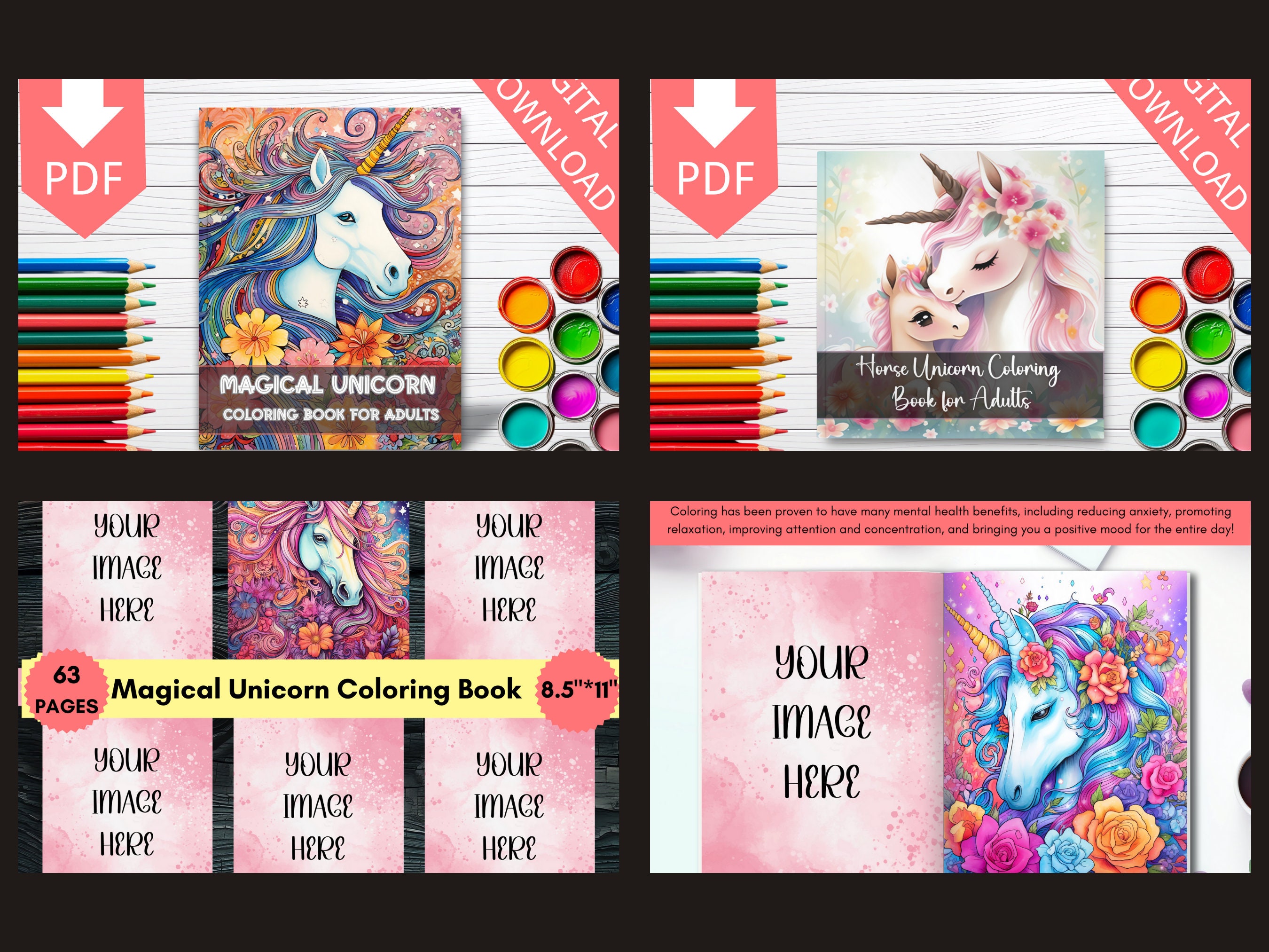 Canva coloring book mock up coloring book mockup coloring pages mock up