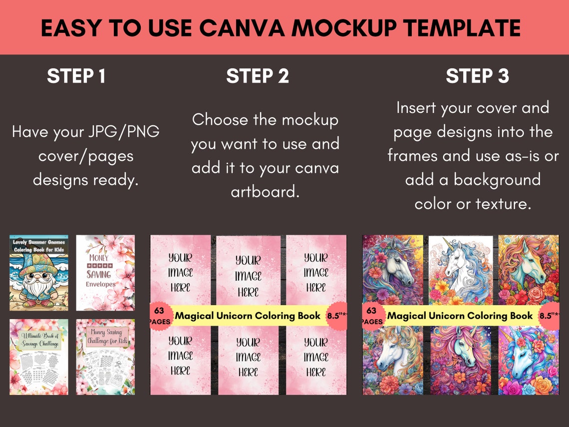 Canva Coloring Book Mock Up,coloring Book Mockup,coloring Pages Mock UP
