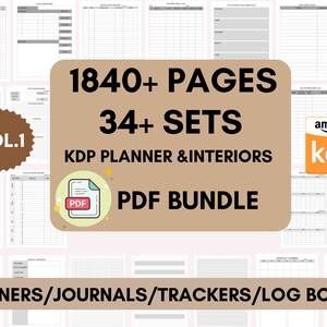 34 KDP Planner Template,KDP Interior Bundle,KDP Book Templates