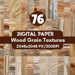 Holzmaserung Texturen Digitales Papier: 76 Rustikale PNG Dateien (2048x2048 px)