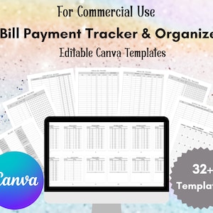 Editable Bill Payment Tracker: Canva Template Bundle (32+ Templates)