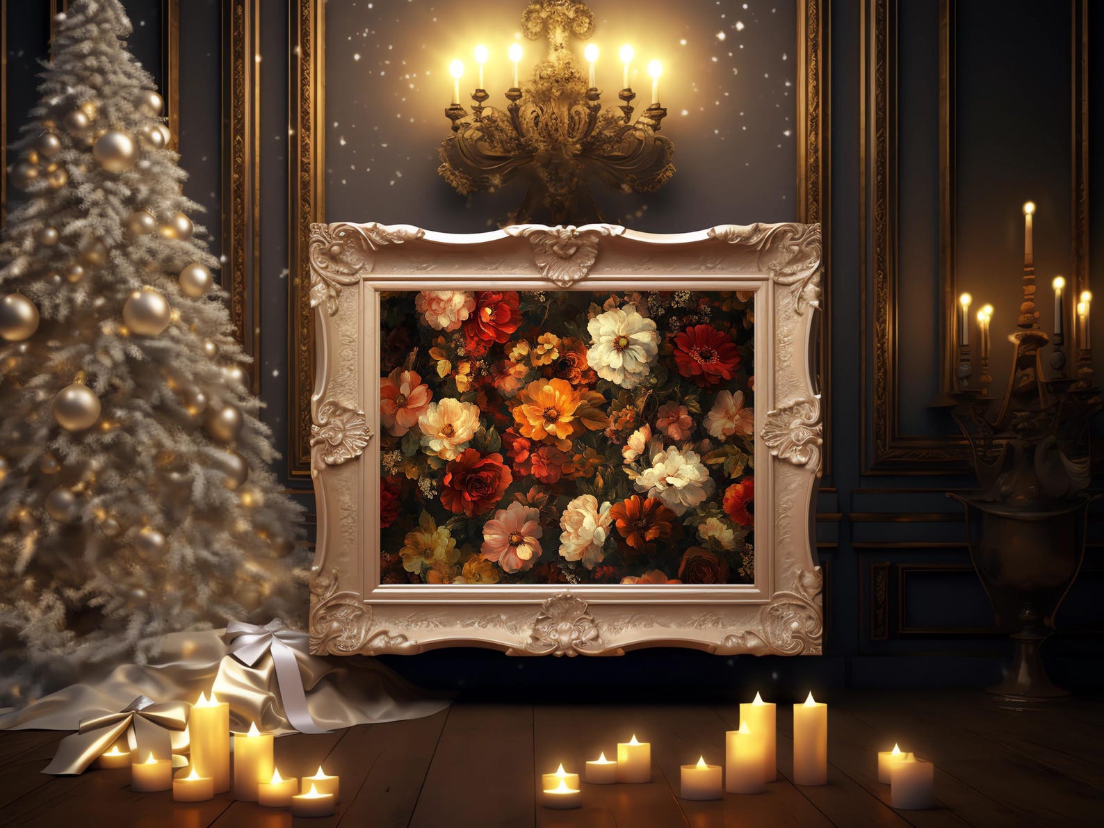 73 Gothic Rococo Digital Paper,gothic Floral Dark Oil Paint Textures ...
