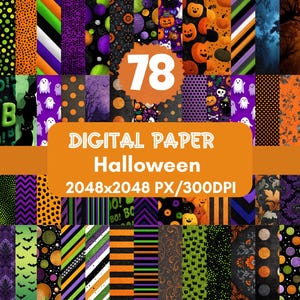 78 Halloween Digital Paper,trick or Treat Scrapbook Papers,boo ...