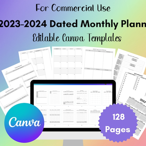 Canva 2024 Agenda Etsy UK