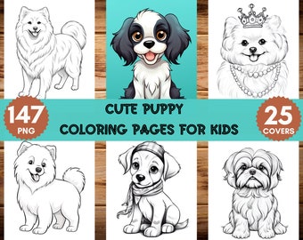 147 Puppy Coloring Pages for Kids,Cute Dog Coloring Pages,Dog Activites
