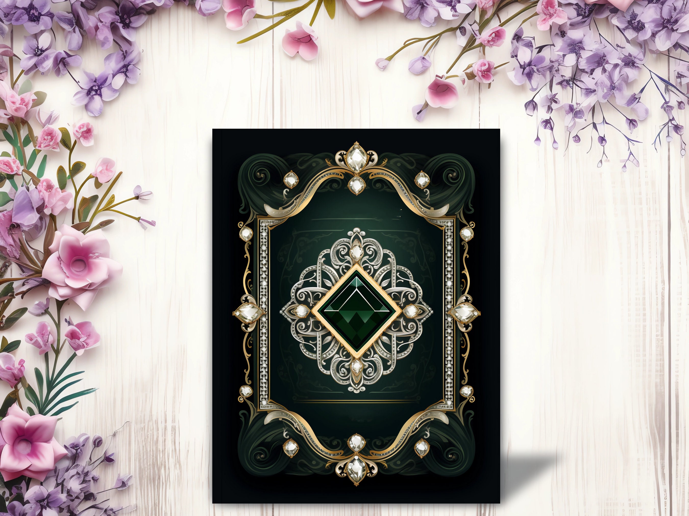 106 Ornate Gilded Green Book Covers,antique Book Covers
