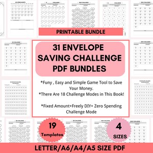 Envelope Saving Challenge Templates Printable,Money Savings Challenge Envelope,Budgeting Envelopes
