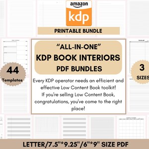 KDP Interiors Template Bundle: Low Content Books (PDF Download)