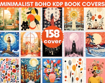Couvertures de livres minimalistes BOHO KDP, modèle de carnet Canva KDP