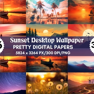 126 Sunset Desktop Wallpaper,Laptop Wallpaper,Desktop Background,Sunset Glow Wallpaper,Computer Background