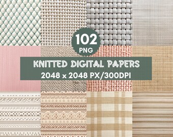 102 Carta digitale con texture lavorata a maglia: sfondi caldi lavorati a maglia (PNG)