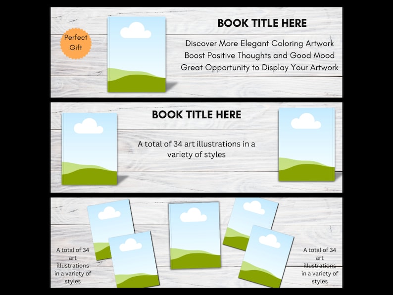 Canva Book Mockup Templates for KDP A+ Content (970x600) - Etsy