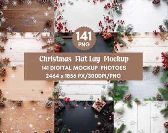 141 Sfondi digitali natalizi: Carte per album di ritagli (PNG)