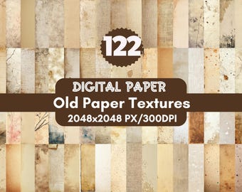 122 Vintage Paper Textures: Rustic Scrapbook Backgrounds (Digital Paper)