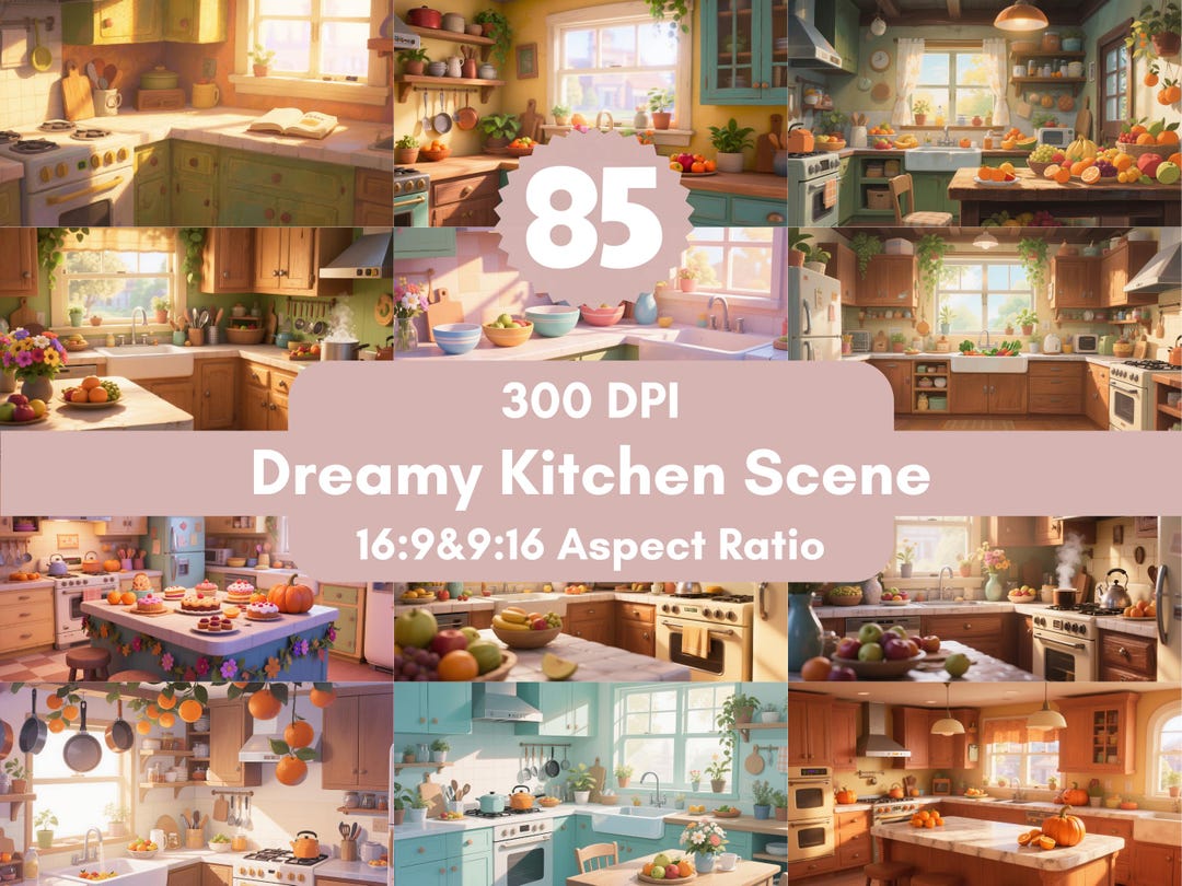 85 Dreamy Kitchen Scene Wallpapers Pack, 4K Ultra HD Studio Double ...