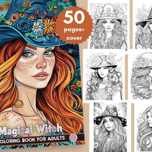 Magical Witch Coloring Book for Adults:Pretty Modern Witche Illustrations for Stress Relief & Relaxation