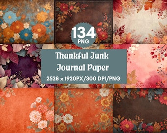 Autumn Grunge Junk Journal Paper Pack: Distressed Fall Scrapbook Pages (Digital Download)