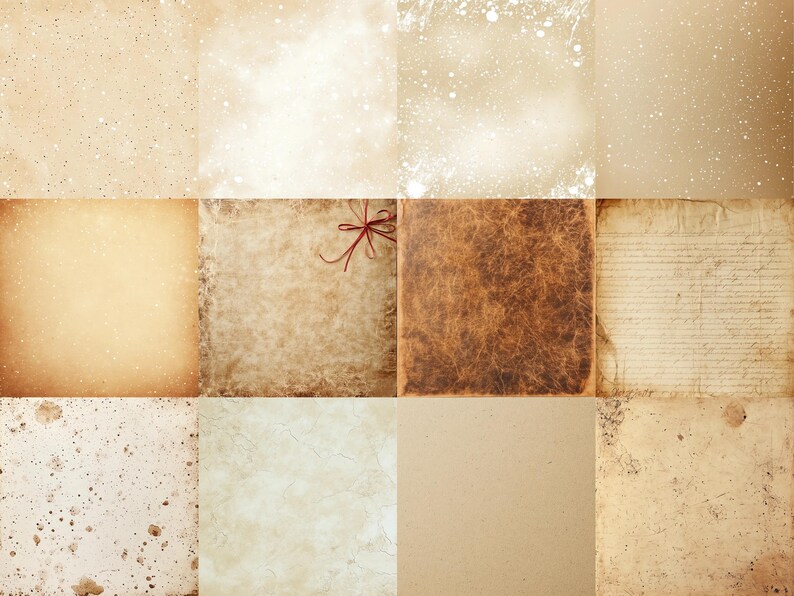 122 Vintage Paper Textures: Rustic Scrapbook Backgrounds (digital Paper ...