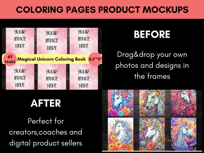 Canva coloring book mock upcoloring book mockupcoloring etsy