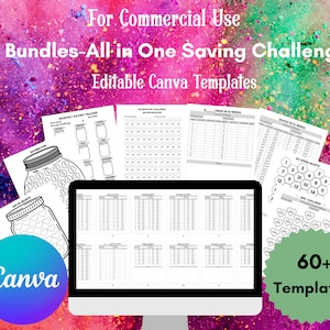 Saving Challenge Canva Templates: Money Tracker Bundle (Digital Download)
