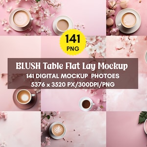 141 Blush Table Flat Lay Mockup,Digital Background Mock UP,Styled Stock Photography Scene Creator Mockups