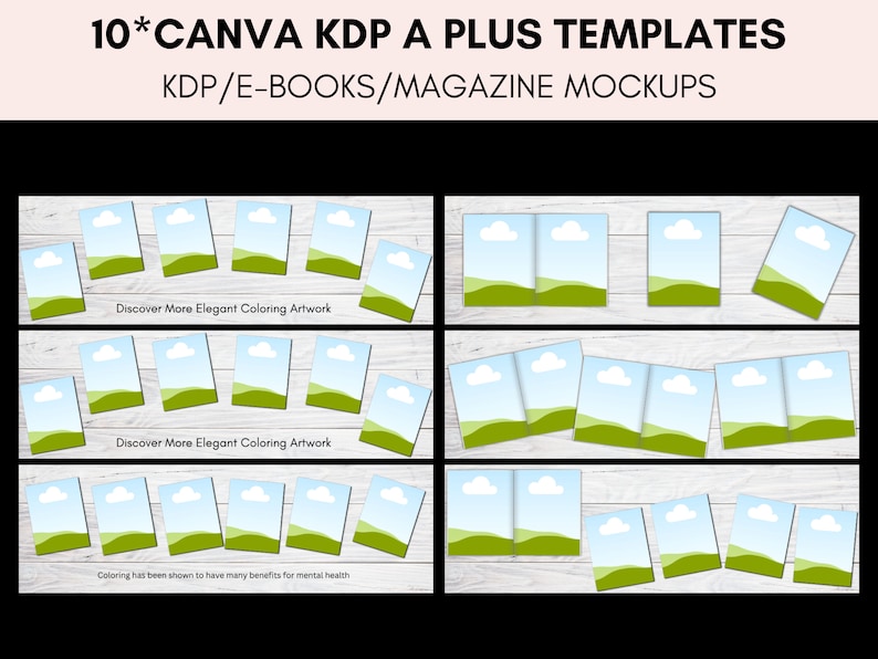 Canva Book Mockup Templates for KDP A+ Content (970x600) - Etsy