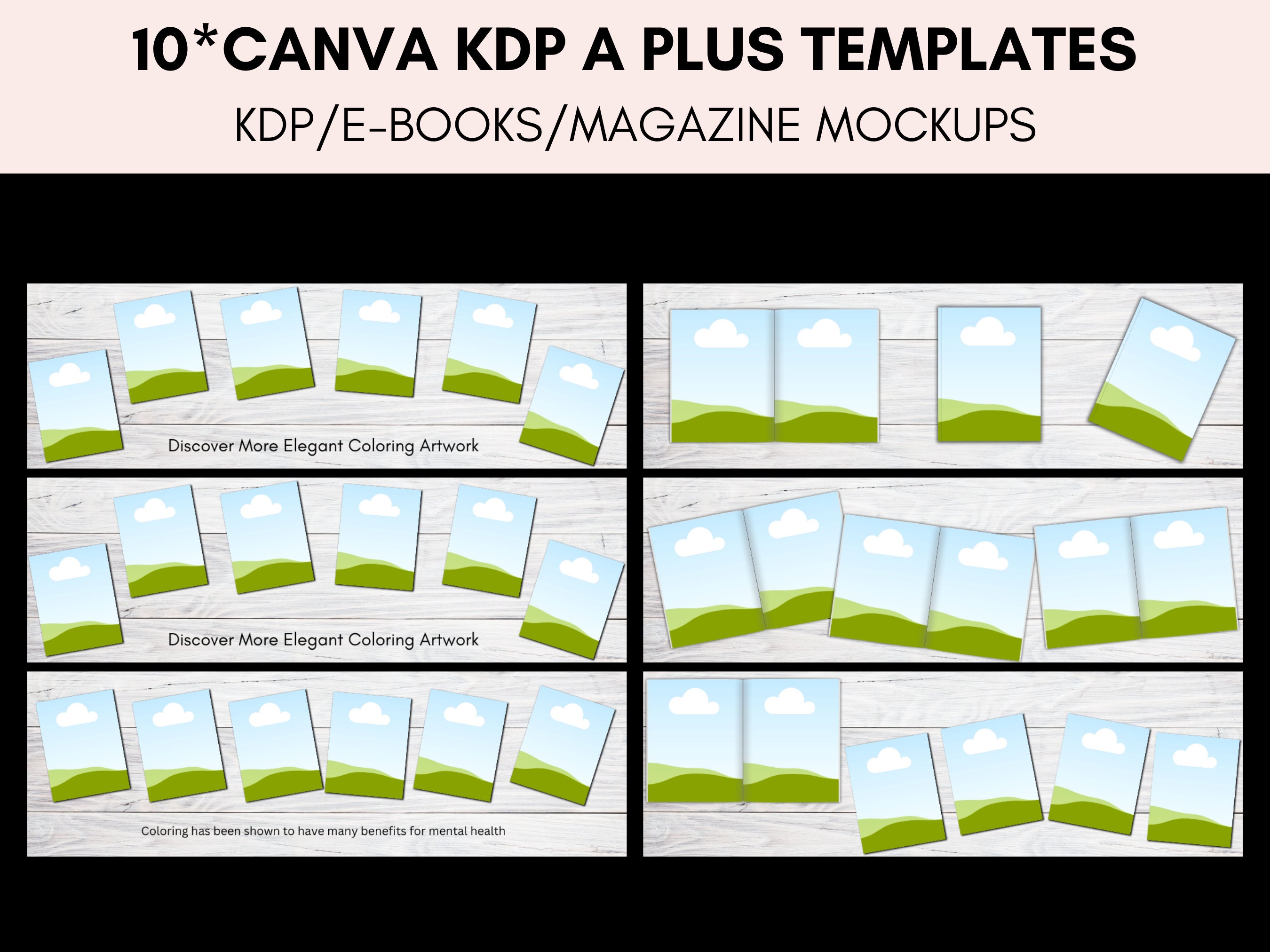 Canva Book Mockup Templates for KDP A+ Content (970x600) - Etsy