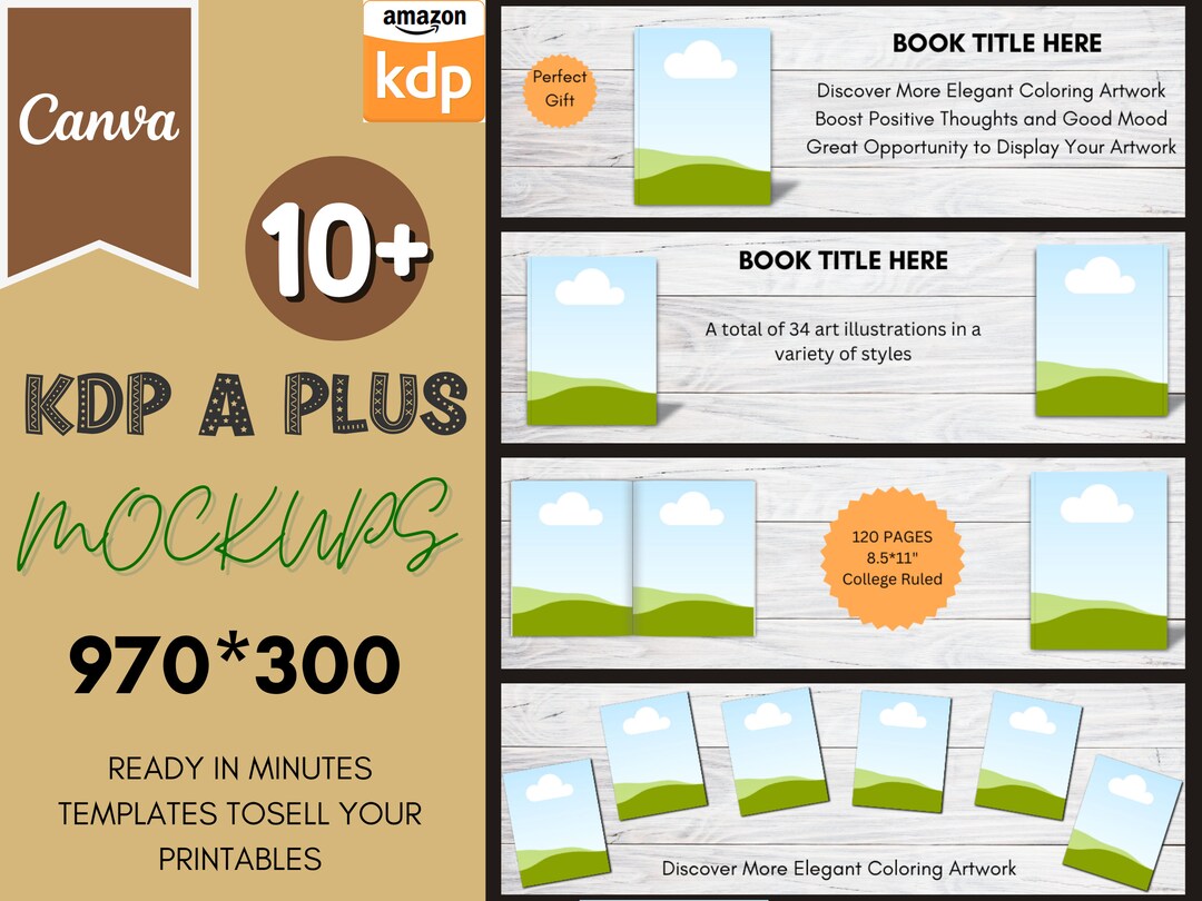 KDP A+ Mockup Templates: Amazon Author Page Banners (canva Editable) - Etsy