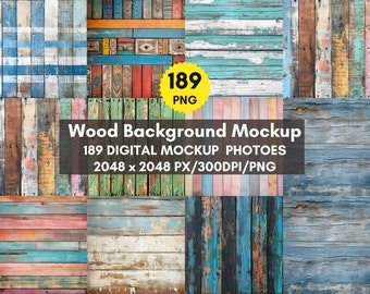 189 Rustic Weathered Wood Backgrounds: Digital Paper Textures (PNG)