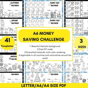 A6 Savings Challenge PDF Bundles,A6 Savings Challenge Trackers,A6 Budget Binder,A6 Envelopes