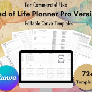Editable End of Life Planner Template: Last Wishes, Estate Planning (Canva)