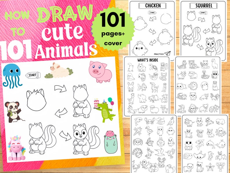 How to Draw Cute Animals for Kids: Simple and Easy Step-by-step Guide ...