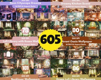 605 Lofi Anime Wallpaper Mega Bundle: Desktop & Mobile (Digital Download, Commercial Use OKAY