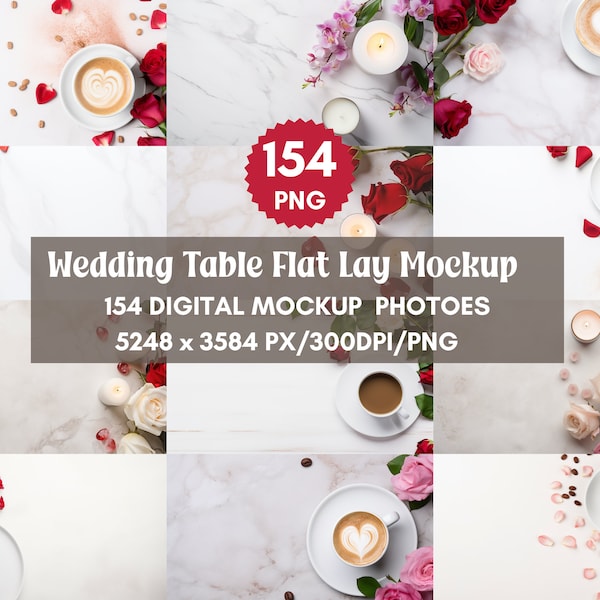 154 Wedding Table Flat Lay Mockup,Digital Background Mock UP,Styled Stock Photography Scene Creator Mockups