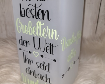 Glaslampe personalisiert Für die besten Großeltern