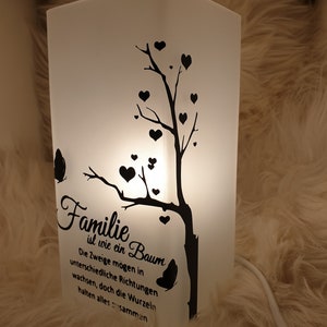 Glass lamp personalized Family is like a tree including light bulb