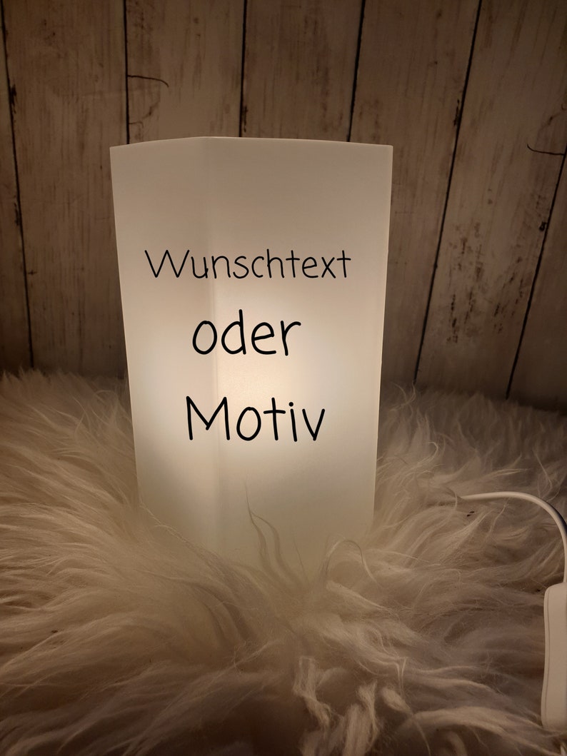 personalisierte Glaslampe mit Wunschmotiv oder Text inkl. Glühbirne Bild 1